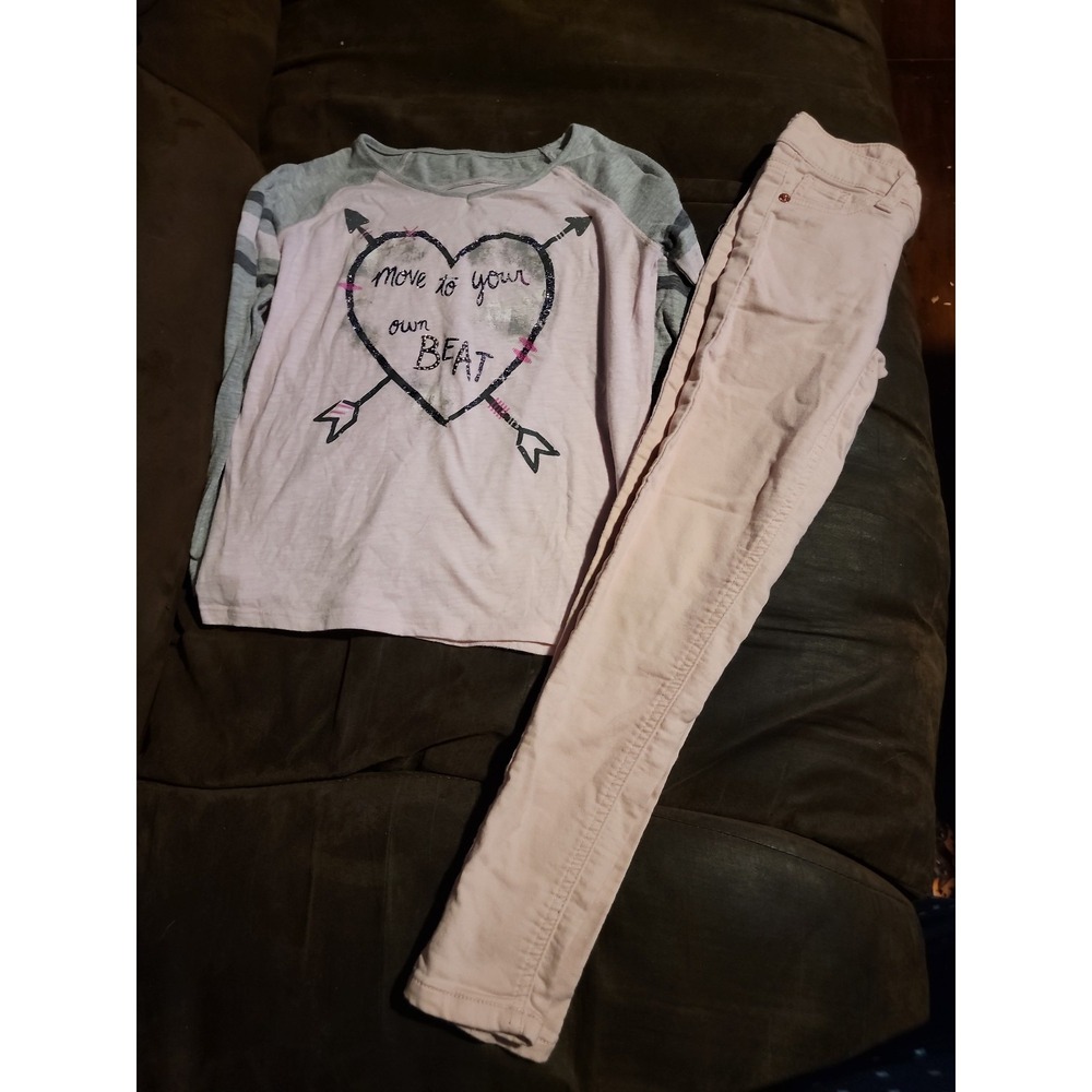 Justice move to your own beat‎ top size 8 pink pants size 8 slim